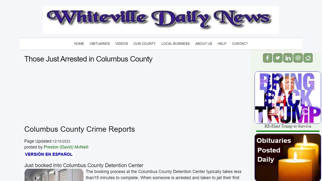 Just Arrested, Columbus County News Crimes Gallery, Columbus County ...